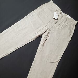 Porter & Ash Men's Size 30X28 NWT Textured Linen Straight Leg Pants Beige